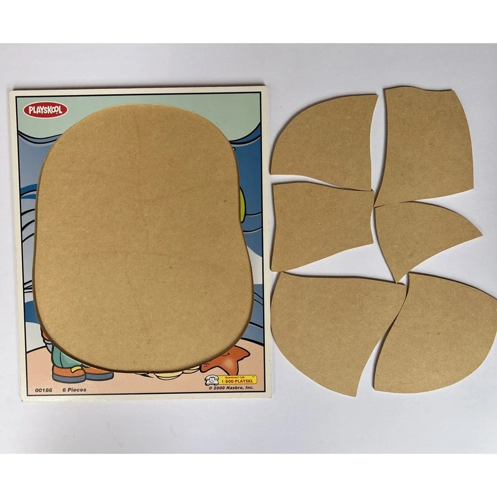 Vintage 2000 Playskool Wooden Easy Tray 6 Pc Puzzle Under the Sea #00186